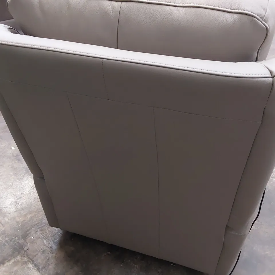 QUALITY BRITISH DESIGNER G PLAN KINGSBURY POWER RECLINING EASY CHAIR OXFORD MUSHROOM LEATHER 