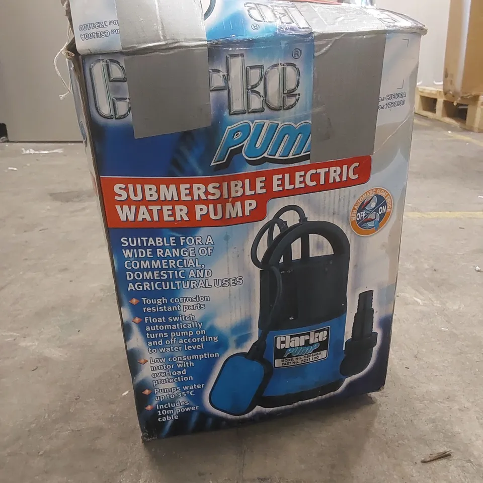 BOXED CLARKE CSE400A 1¼" 400W 115LPM 8M HEAD SUBMERSIBLE WATER PUMP (230V)