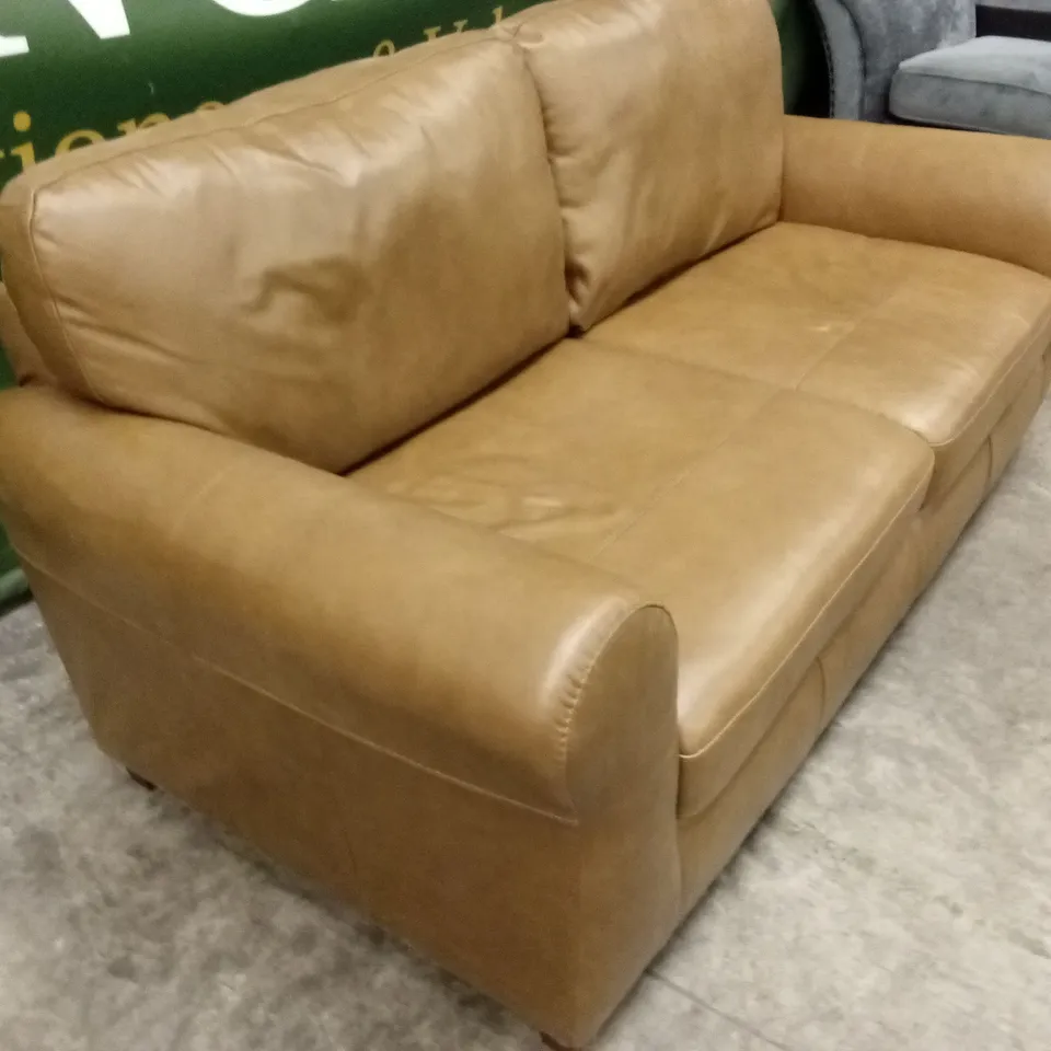BAILEY 3 SEATER LEATHER SOFA - TAN RRP £879