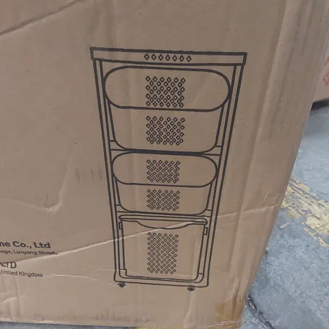 BOXED PLASTIC ROLLING LAUNDRY SORTER