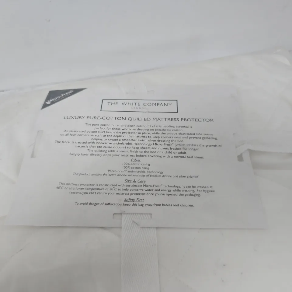 THE WHITE COMPANY LUXURY PURE-COTTON QUILTED MATTRESS PROTECTOR