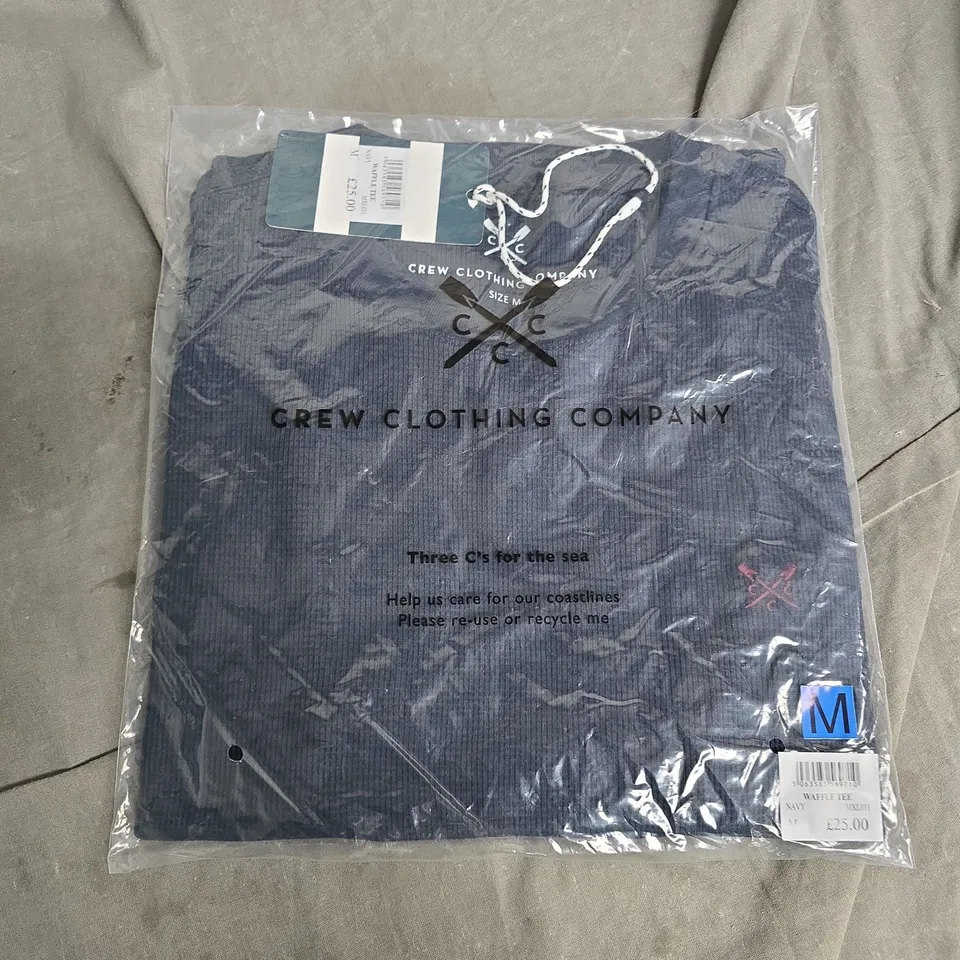 BAGGED CREW CLOTHING COMPANY WAFFLE TEE IN NAVY - MEDIUM