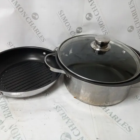 BOXED COOK'S ESSENTIALS 3.8L MULTIFUNCTIONAL 24CM PAN SET