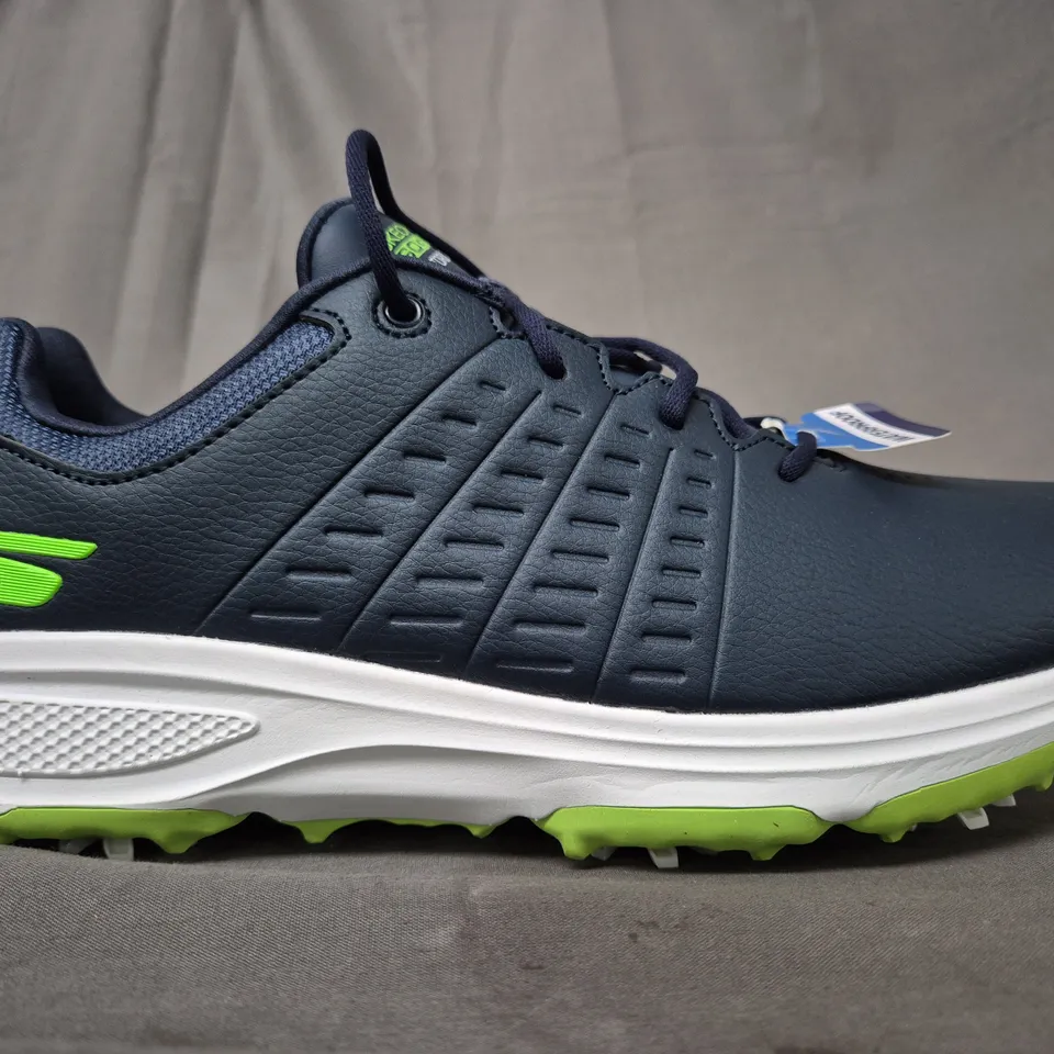 BOXED PAIR OF SKECHERS GO GOLF SHOES IN DEEP NAVY/LIME UK SIZE 9