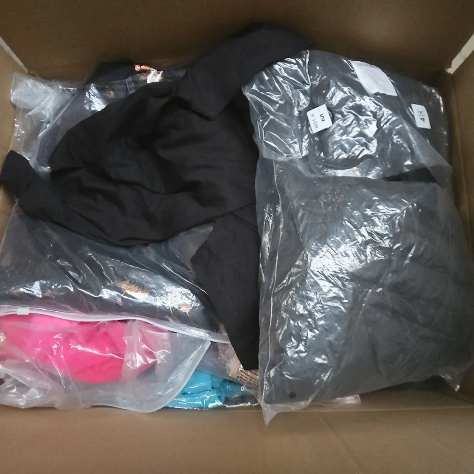 APPROXIMATELY 35 ASSORTED CLOTHING ITEMS IN VARIOUS SIZES, STYLES & COLOURS TO INCLUDE T-SHIRT, PURSE, BOTTOMS, ETC - COLLECTION ONLY