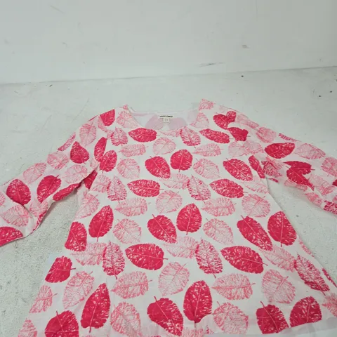 MUDFLOWER WOMEN'S DRESS β PINK LEAF PRINT, UK 10 (EU 38, US 6)