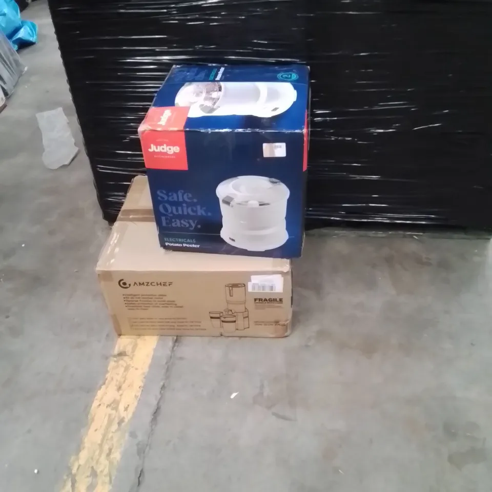 PALLET OF ASSORTED HOUSEHOLD GOODS AND PRODUCTS TO INCLUDE;SLOW JUICER,POTATO PEELER