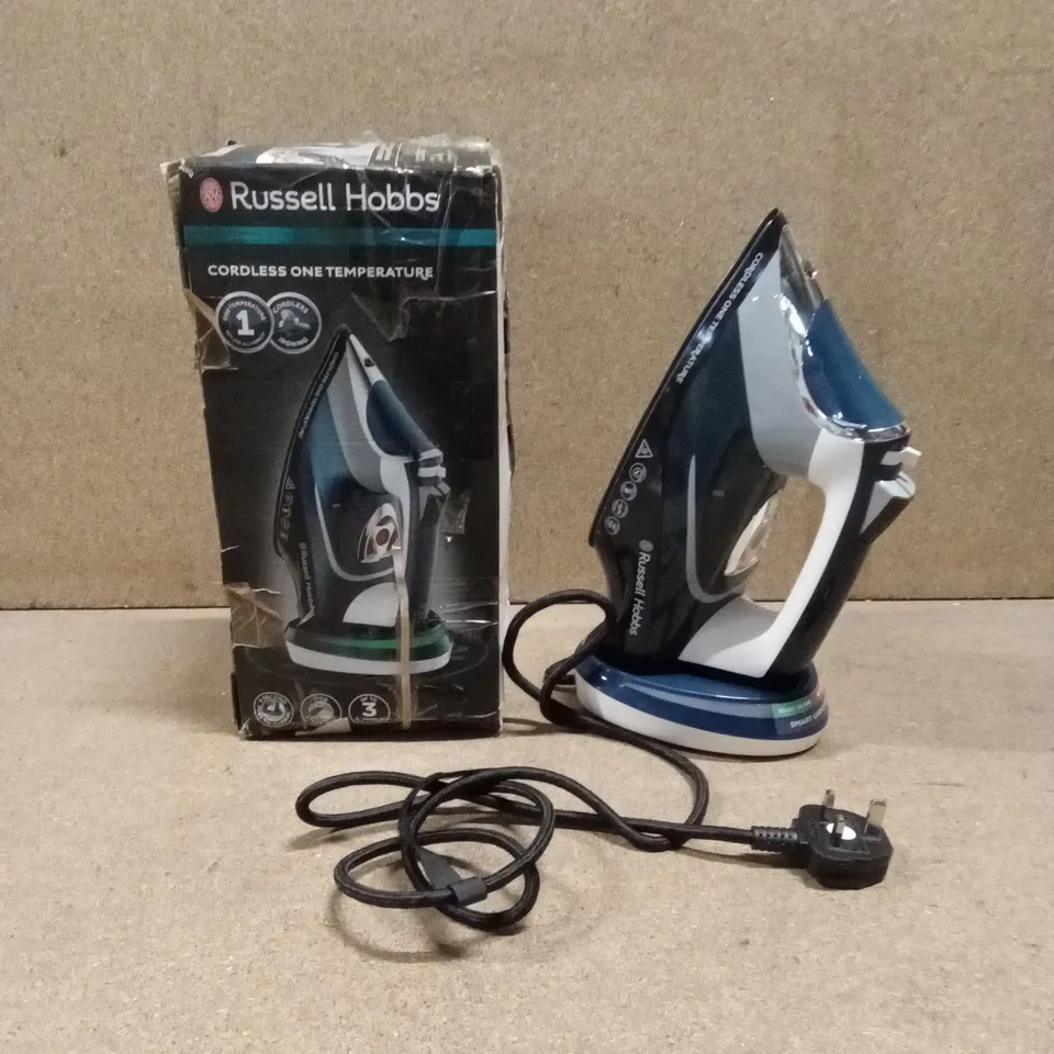 BOXED RUSSELL HOBBS CORDLESS ONE TEMPERATURE STEAM IRON