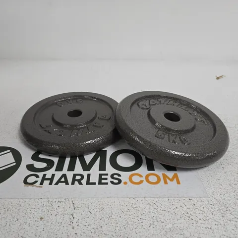 2 X ATHLYT 5KG BARBELLS 