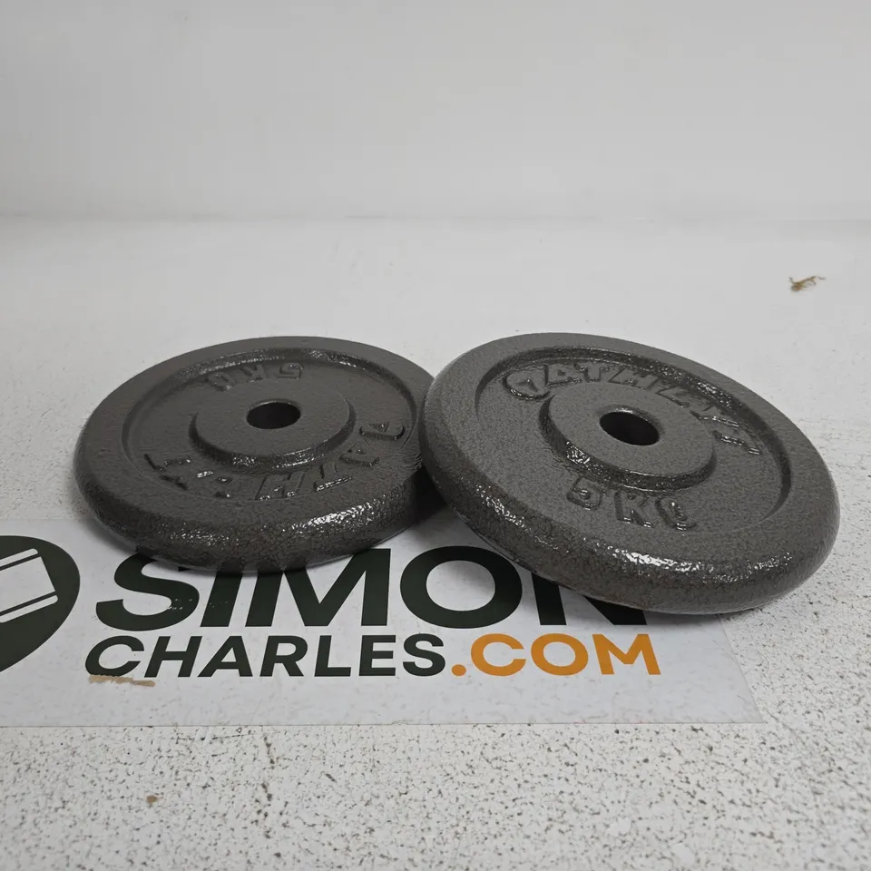 2 X ATHLYT 5KG BARBELLS 