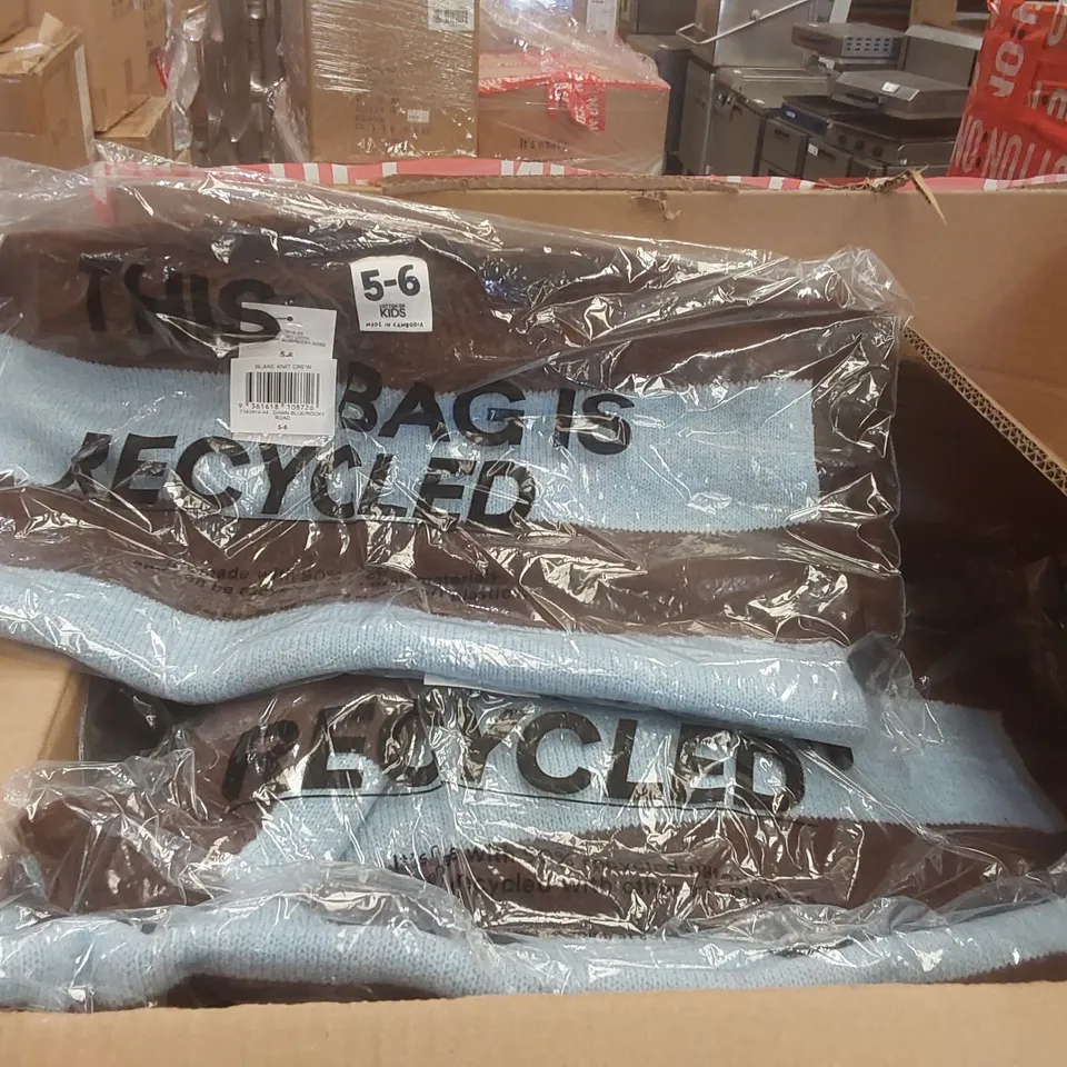 PALLET CONTAINING A VERY LARGE QUANTITY OF BRAND NEW ASSORTED CLOTHING INCLUDING: BIKINIS, JEANS, JUMPERS, BLAZER, SHIRTS, HELLO KITTY HATS ECT AND STORAGE BOX