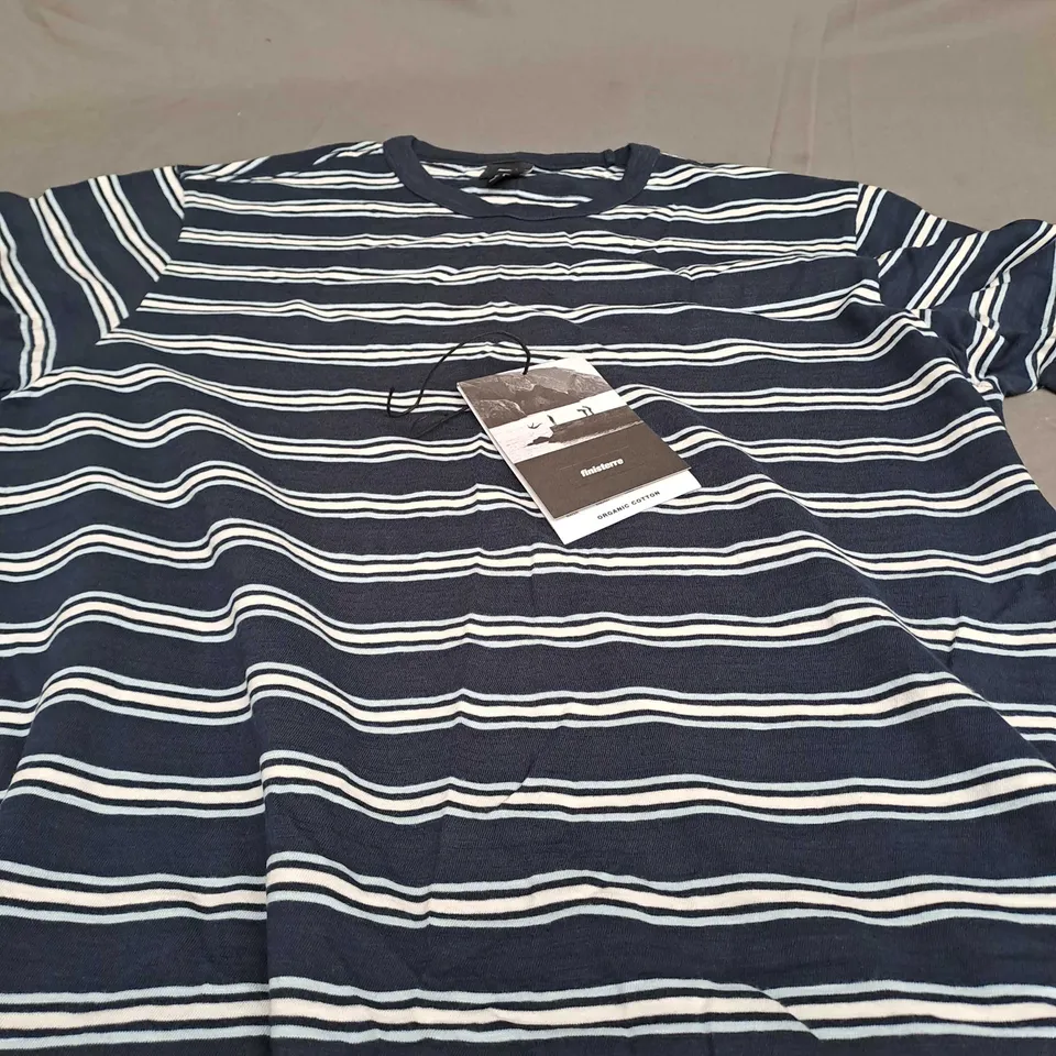 FINISTERRE CHANNEL SS TEE IN SKY STRIPE - MEDIUM