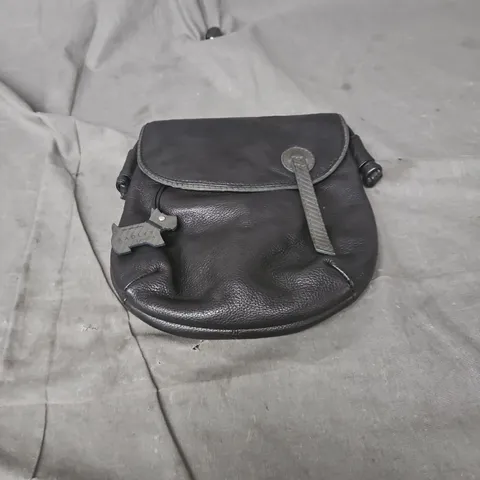 RADLEY LONDON BLACK LEATHER BAG WITH DOG TAG CHARM, WITH BAG