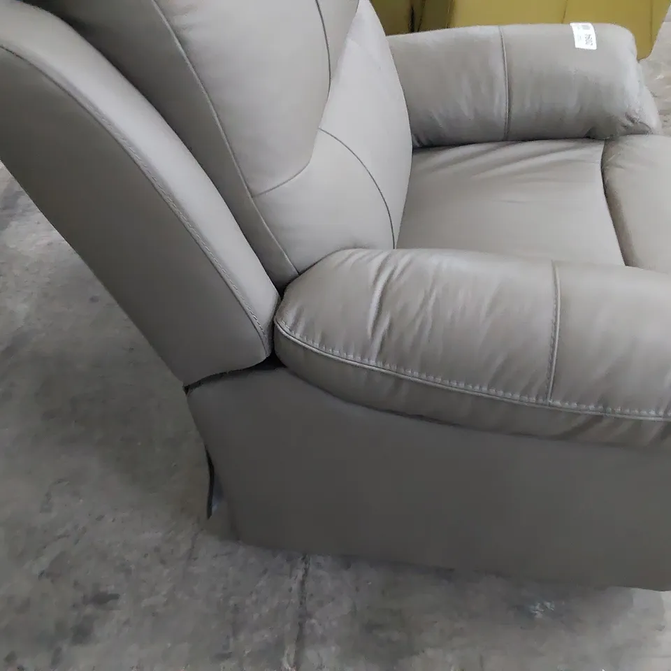 DESIGNER EASY CHAIR GREY LEATHER 
