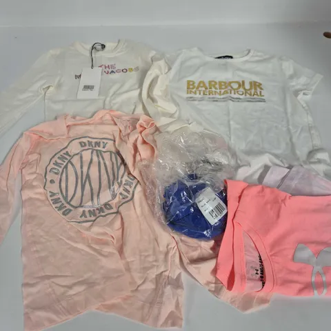 APPROXIMATELY 90 ASSORTED GIRLS CLOTHING ITEMS IN VARIOUS SIZES, STYLES & COLOURS TO INCLUDE BRANDS SUCH AS MARC JACOBS, BARBOUR, UNDER ARMOUR, ETC - COLLECTION ONLY