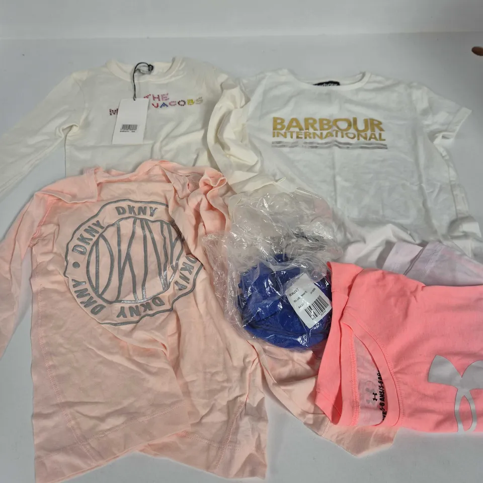 APPROXIMATELY 90 ASSORTED GIRLS CLOTHING ITEMS IN VARIOUS SIZES, STYLES & COLOURS TO INCLUDE BRANDS SUCH AS MARC JACOBS, BARBOUR, UNDER ARMOUR, ETC - COLLECTION ONLY