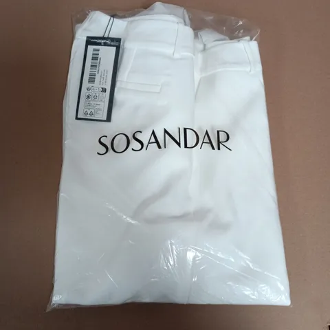 BAGGED SOSANDER KICK FLARE TROUSERS IN IVORY - SIZE 10