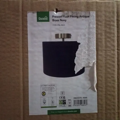 BOXED DUNELM PRESCOT FLUSH FITTING ANTIQUE BRASS NAVY