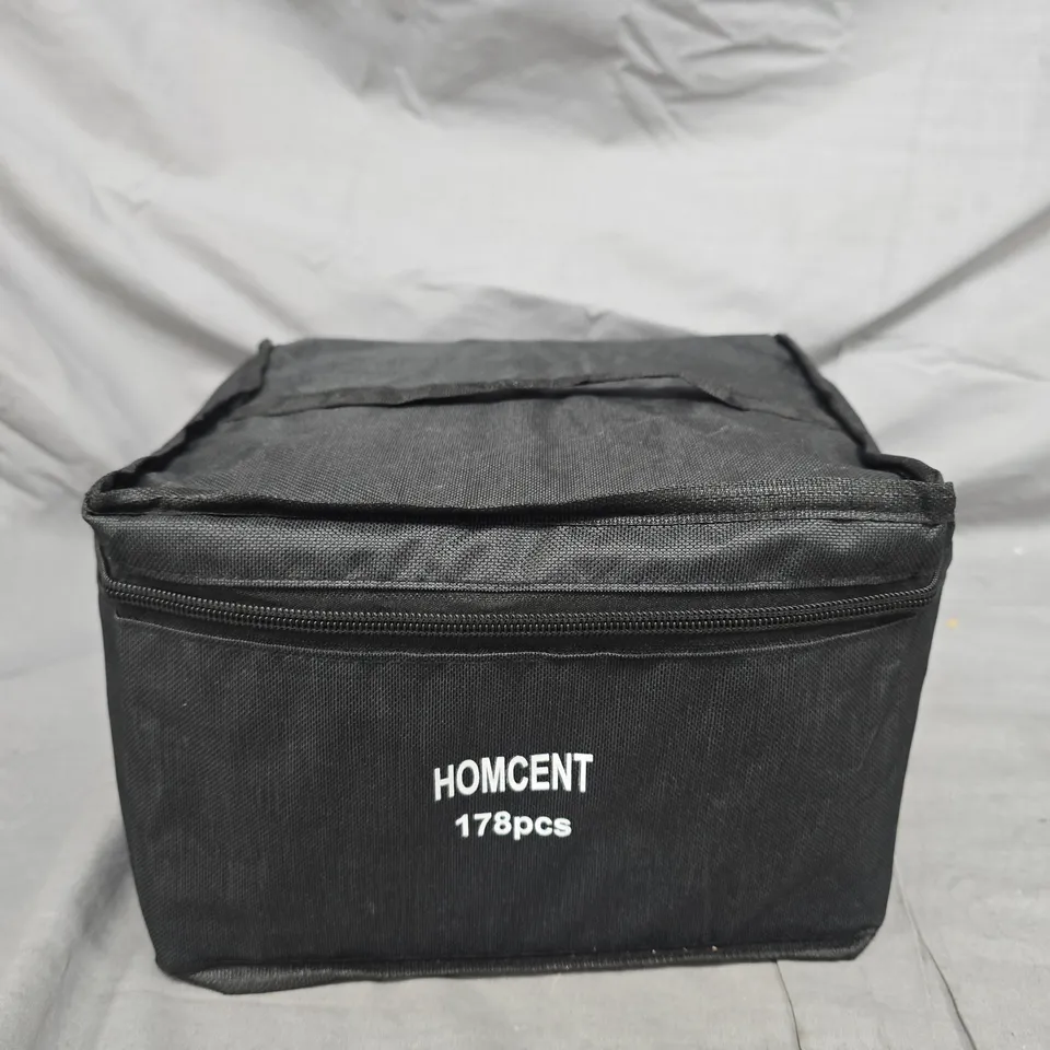 HOMCENT 178PCS MARKER SET IN BLACK ZIP CASE