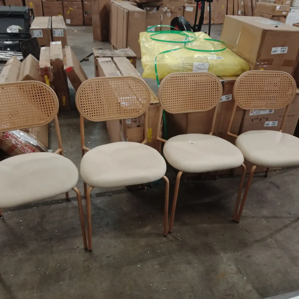 SET OF 4 UPHOLSTERED DINING CHAIRS