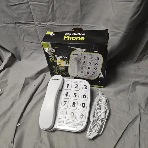 BENROSS BIG BUTTON PHONE – WHITE LANDLINE WITH LARGE KEYPAD (BOXED)