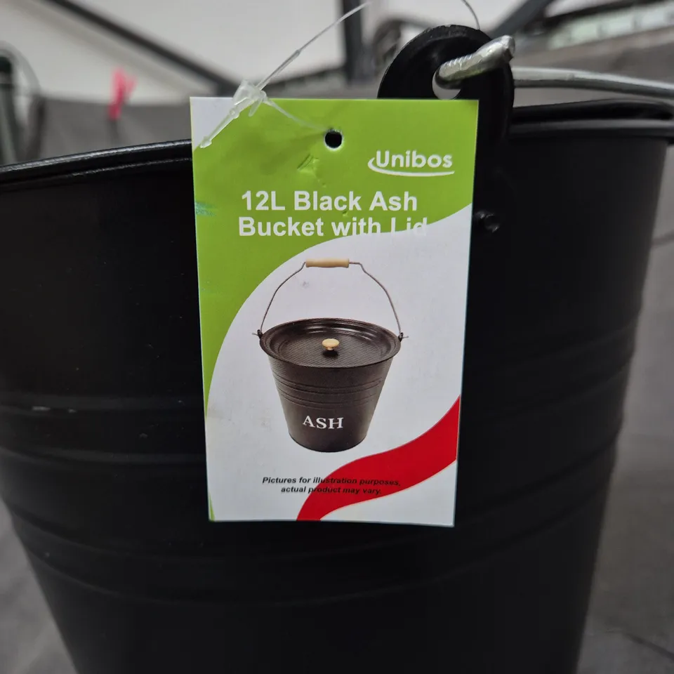 UNIBOS 12L BLACK ASH BUCKET WITH LID