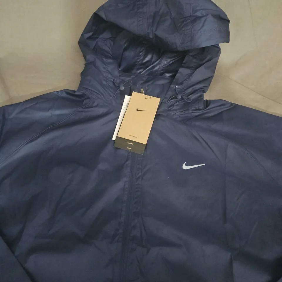 NIKE HOODED WINDBREAKER JACKET – NAVY - WOMENS - LARGE
