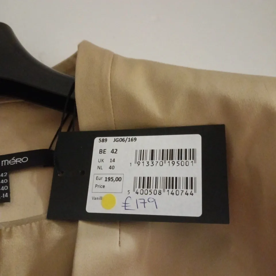 MARIE MERO BEIGE JACKET UK 14 TAGGED