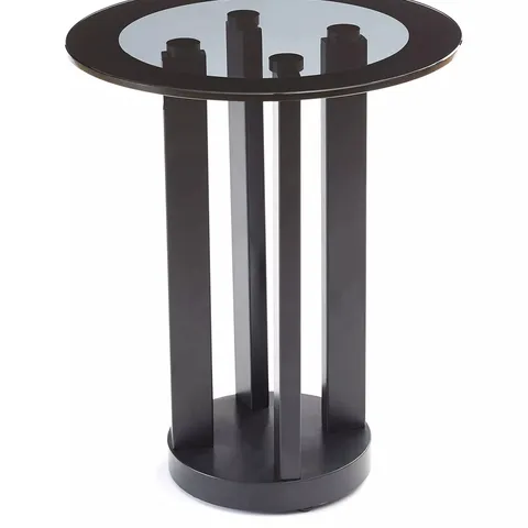 MODA ROUND PEDESTAL GLASS TOP SIDE TABLE - COLLECTION ONLY