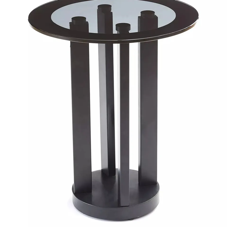 MODA ROUND PEDESTAL GLASS TOP SIDE TABLE - COLLECTION ONLY