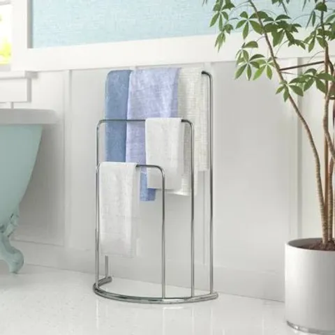 BOXED FREE STANDING 3 TIER TOWEL STAND - MIRROR FINISH (1 BOX)