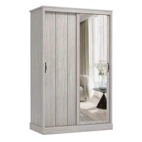 BOXED 2 DOOR SLIDING WARDROBE WITH MIRROR (4 BOXES)