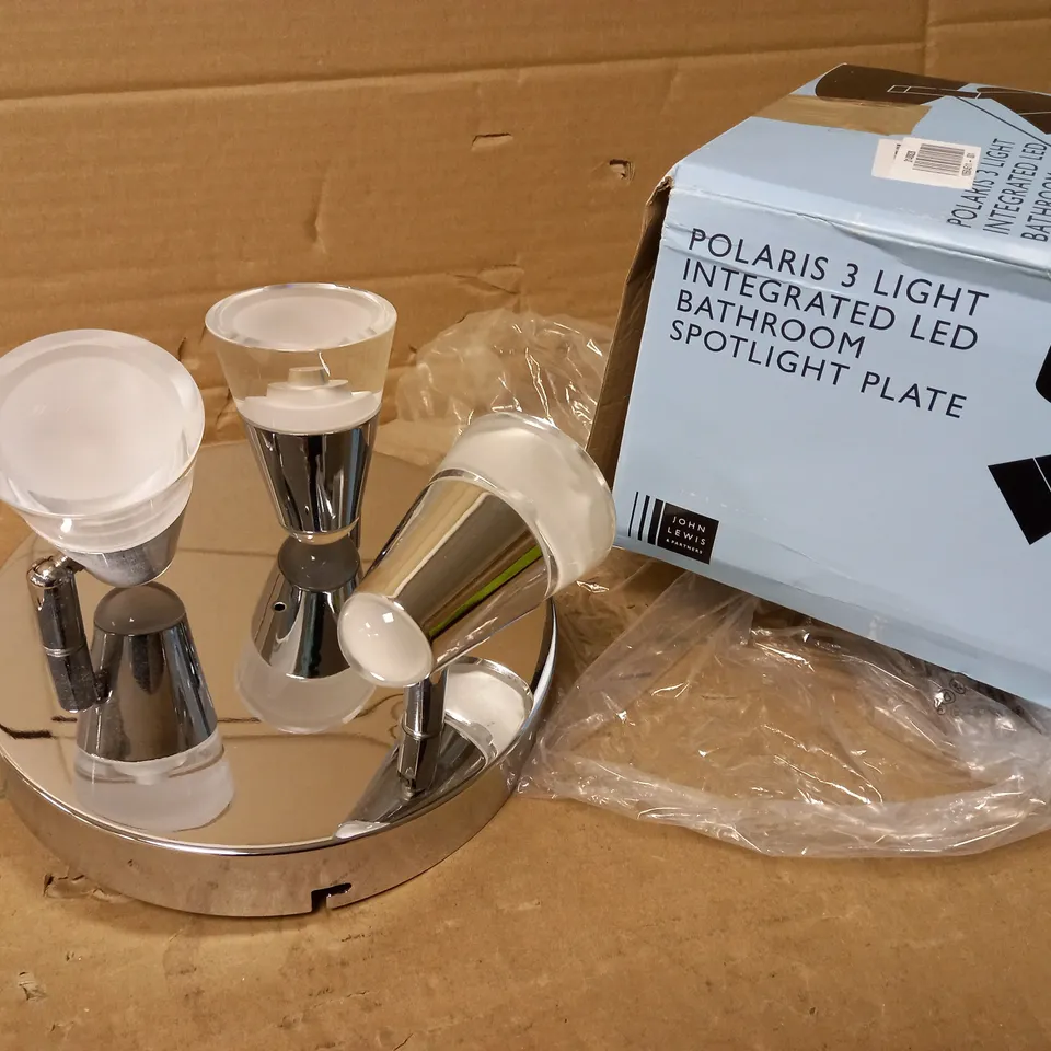 JOHN LEWIS POLARIS 3 LIGHT INTEGRATED LED BATHROOM SPOTLIGHT PLATE