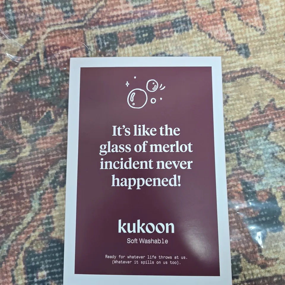 KUKOON RUG – SOFT WASHABLE, PATTERNED FLOOR RUG (BOXED)