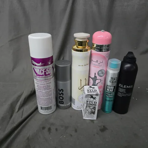 APPROXIMATELY 15 ASSORTED AEROSOLS TO INCLUDE BOSS BOTTLED SPRAY, ACF-50, BED HEAD HARD HEAD, ETC - COLLECTION ONLY