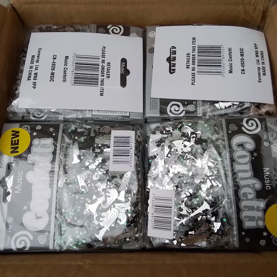 PALLET CONTAINING 59 BOXES OF BRAND NEW MUSIC CONFETTI - 144 PIECES PER BOX / APPROXIMATELY 8496 TOTAL
