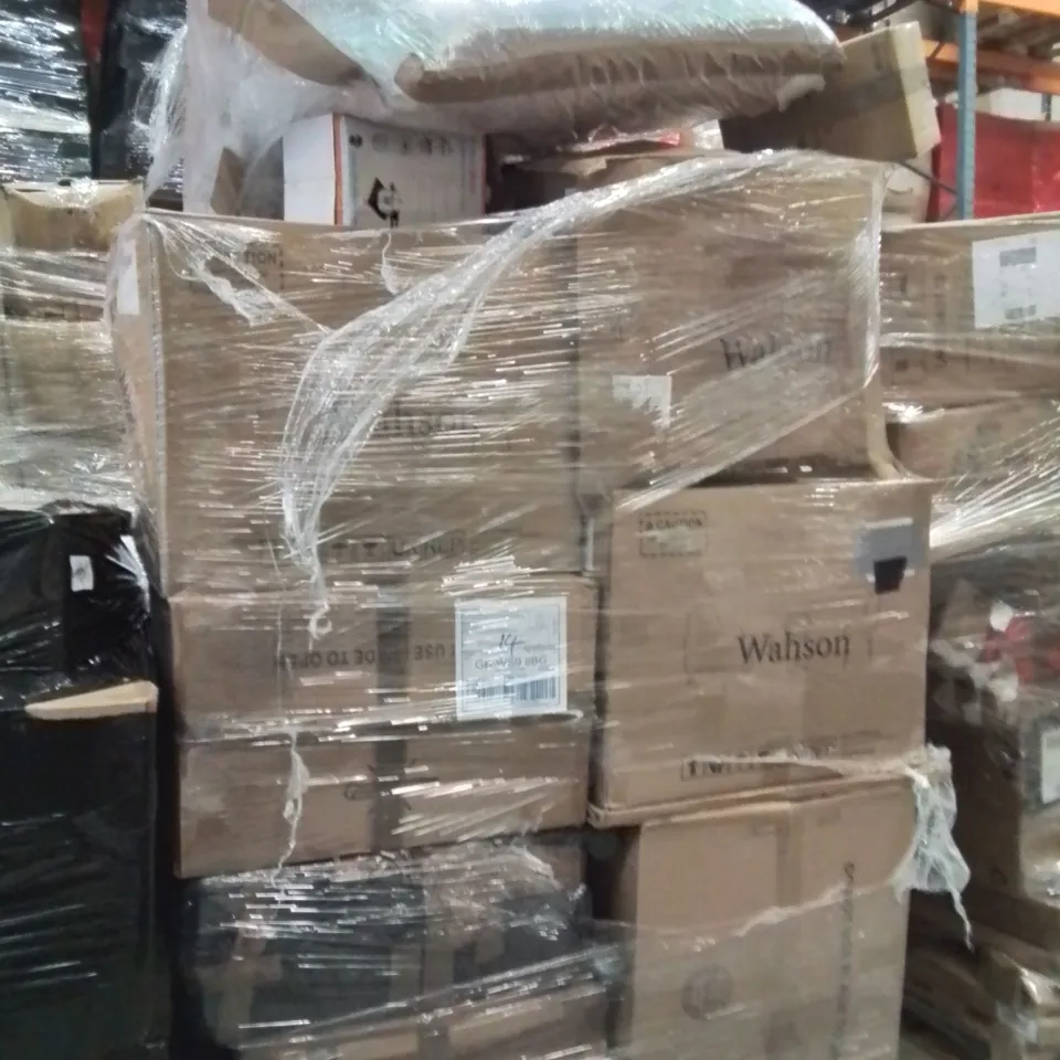 PALLET OF ASSORTED HOUSEHOLD GOODS AND PRODUCTS TO INCLUDE;ALUMINIUM PRESSURE COOKER,MEAT GRINDER