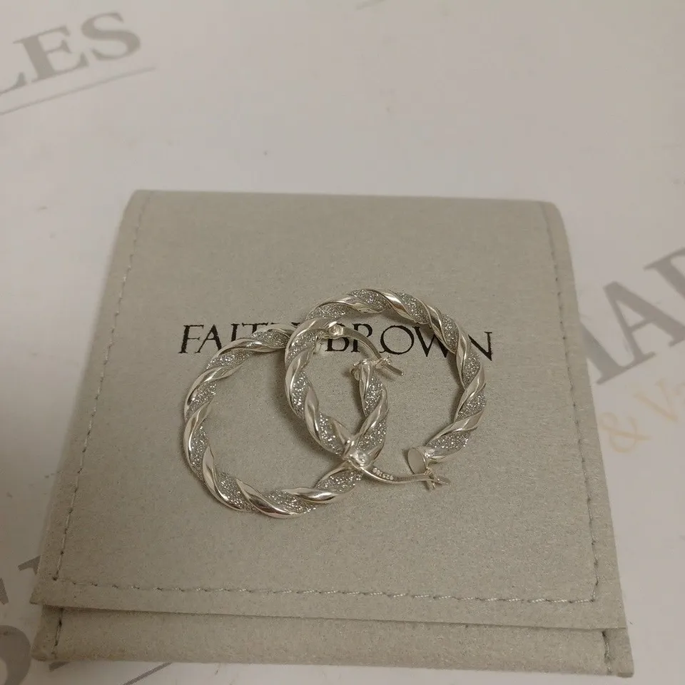 FAITH & BROWN STARDUST TWIST STERLING SILVER EARRINGS