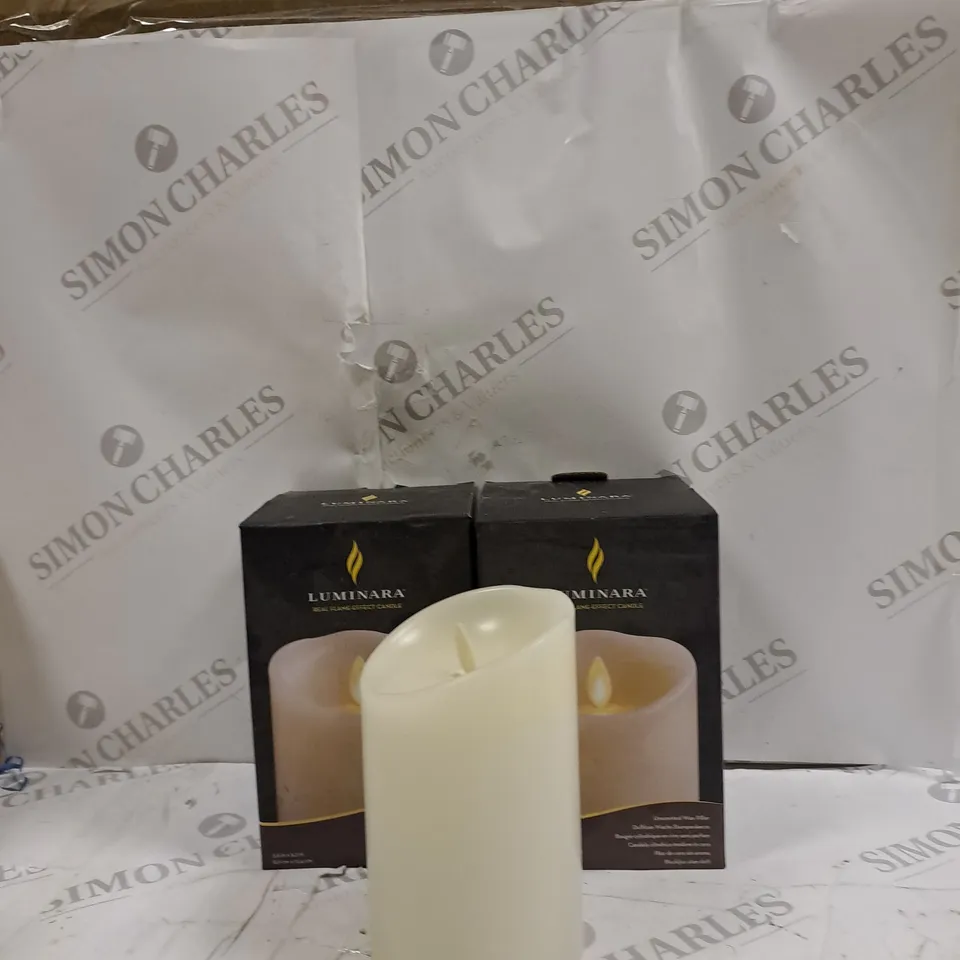 SET OF 2 BOXED LUMINARA CANDLES 3.5X5.3 INCHES