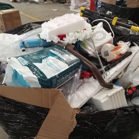 PALLET OF ASSORTED HOUSEHOLD GOODS AND PRODUCTS TO INCLUDE; PLAYSTATION CONTROLLER, DISPOSABLE SHEETS, HEATER ETC