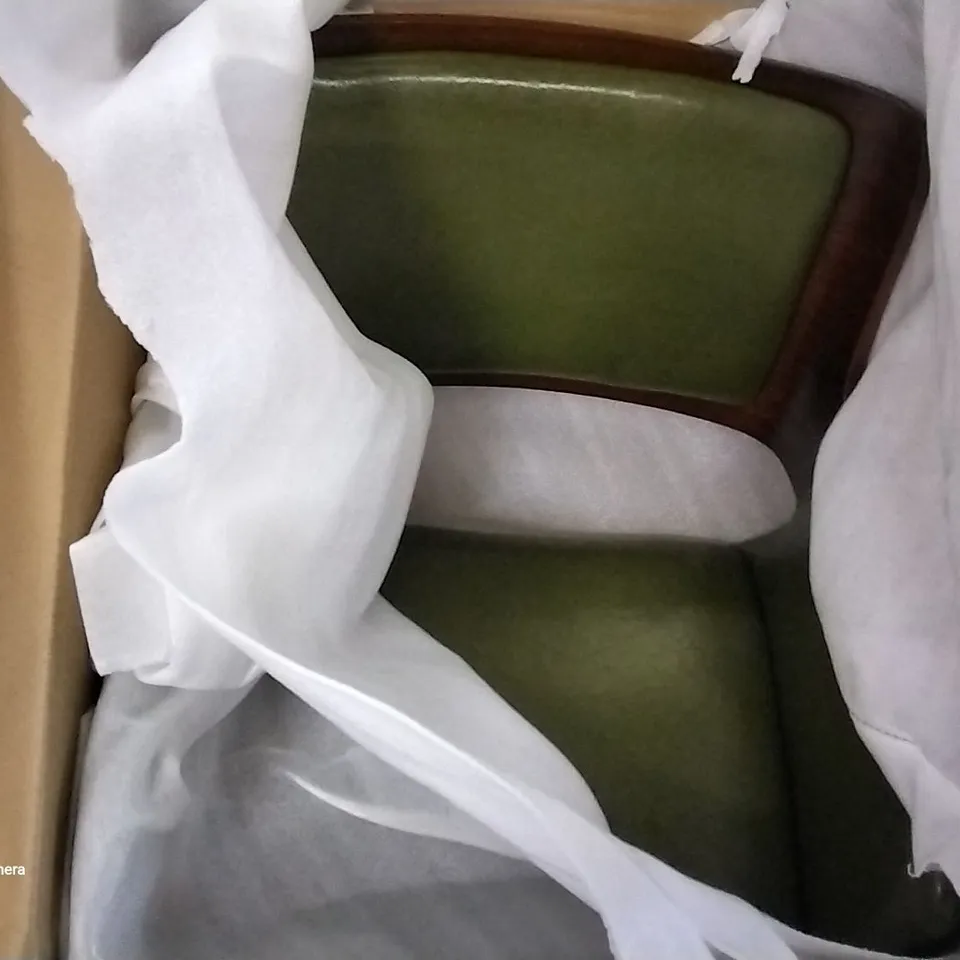 BOXED DESIGNER NUNDA ARMCHAIR OLIVE GREEN