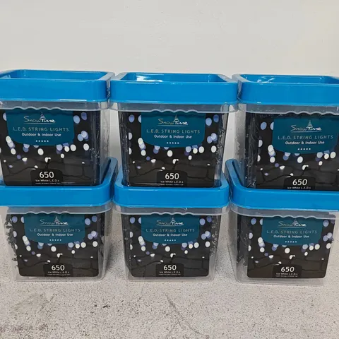 LOT OF 6 SNOWTIME 650 WHITE LED STRING LIGHTS