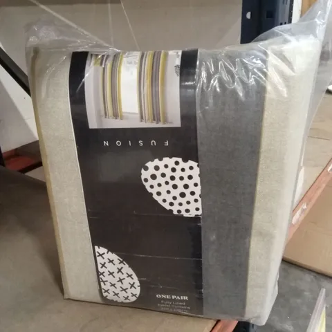 BAGGED WHITWORTH STRIPE COTTON SHEER CURTAIN PAIR // SIZE: 228cm x 228cm