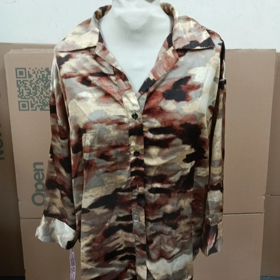 AX PARIS BURN 3/4 SILK SHIRT - UK SIZE 12 