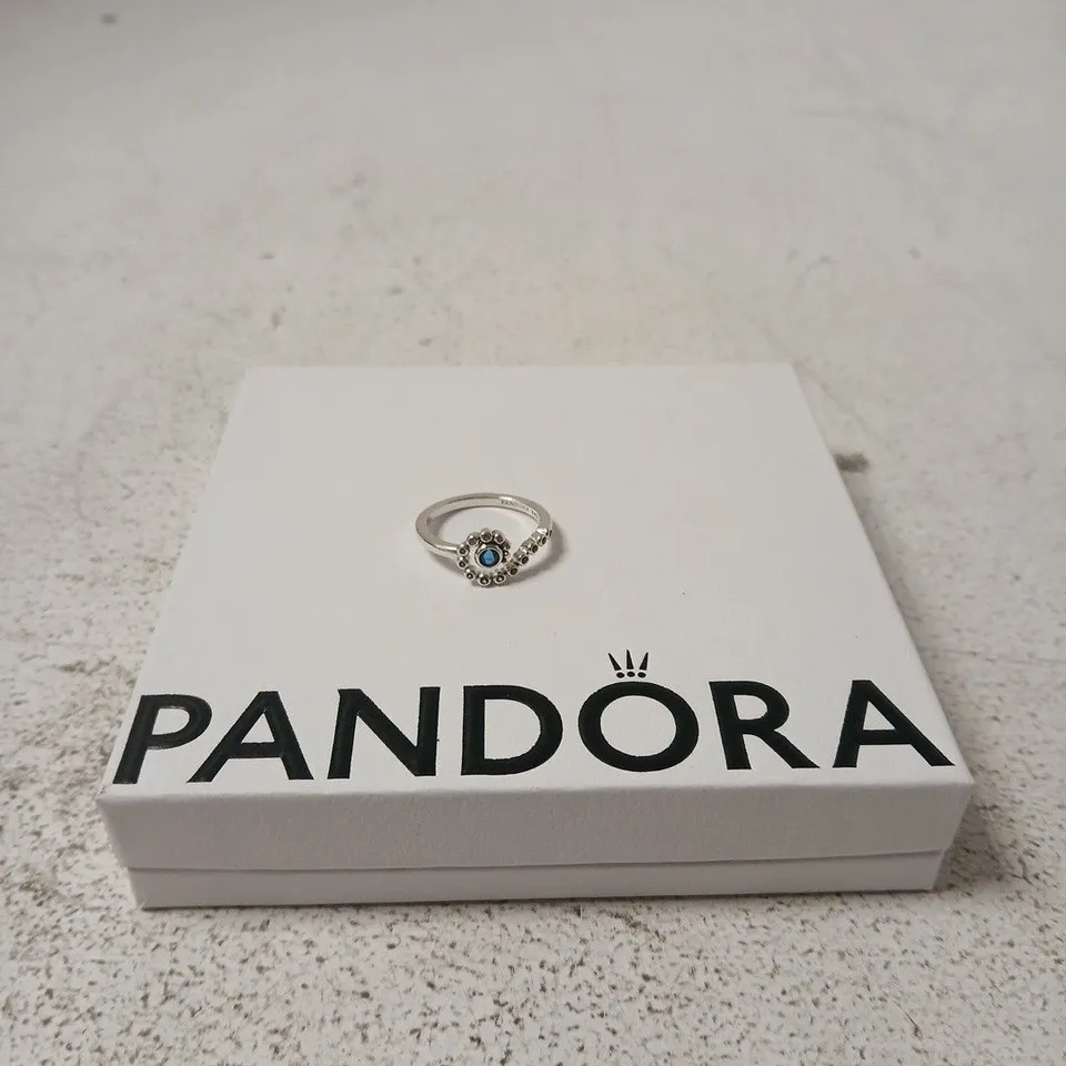 PANDORA RING IN SILVER WITH BLUE GEMSTONE