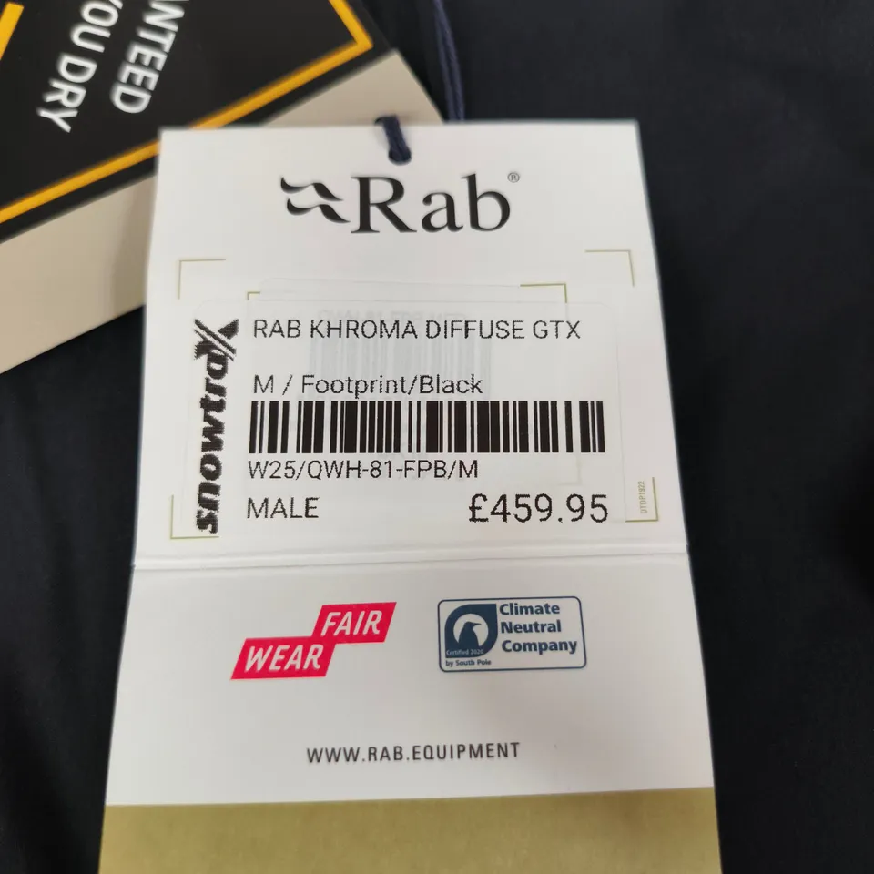 RAB KHROMA DIFFUSE GTX JACKET – MEN’S, GORE-TEX, MUSTARD/NAVY, UK M