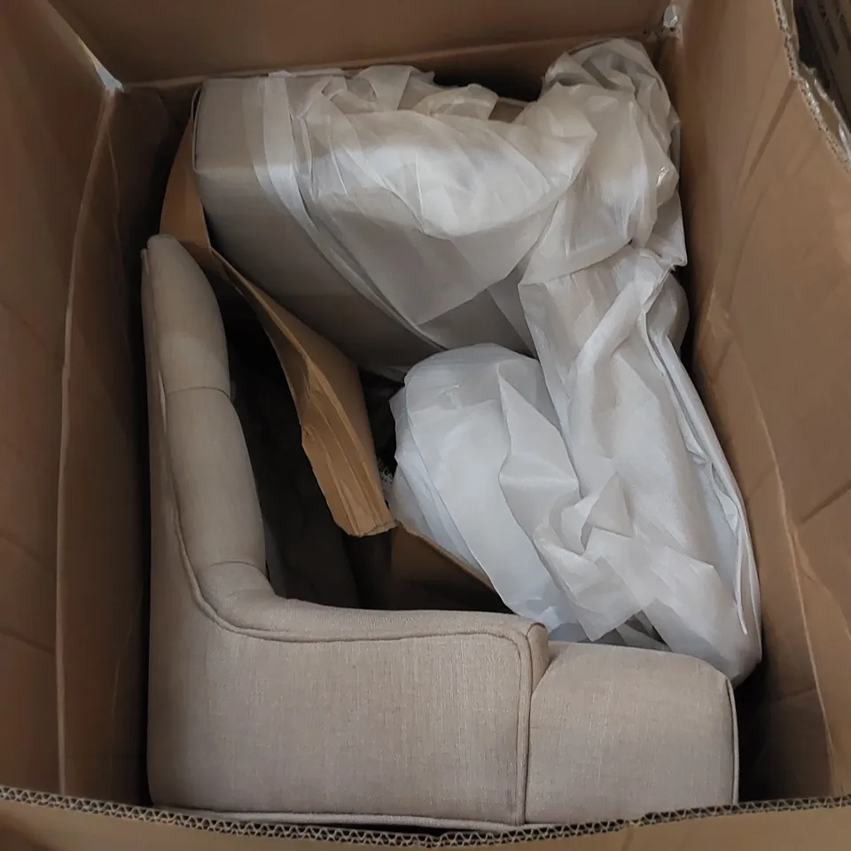 BOXED VERONA DINING CHAIR IN CREAM LINEN WITH OAK LEGS - SET OF 2 