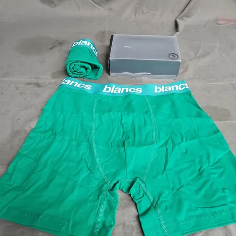 BLANCS X2 PAIRS OF MENS BOXERS IN GREEN SIZE S