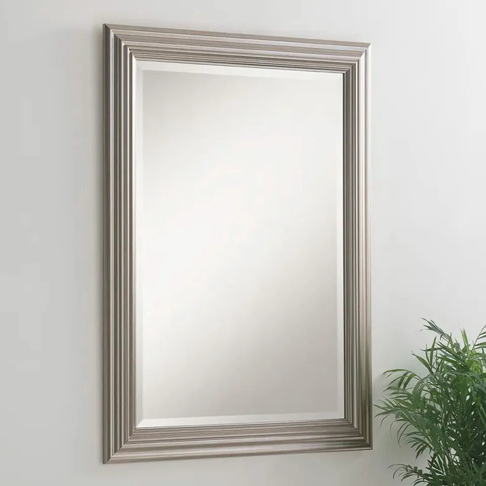 BOXED BURDICK GLASS FRAMED WALL MOUNTED ACCENT MIRROR IN CHAMPAGNE (1 BOX)