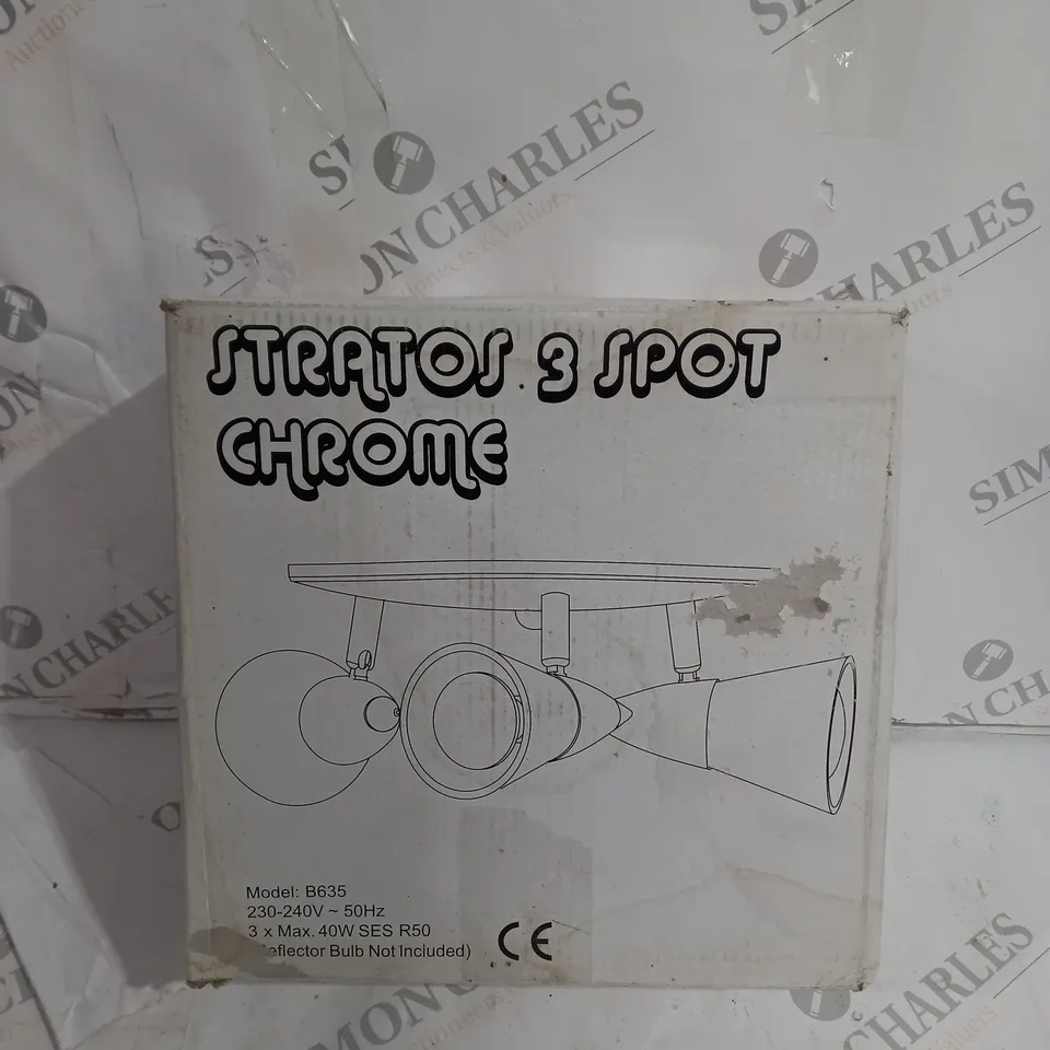 BOXED STRATORS 3 SPOT CHROME CEILING LIGHT